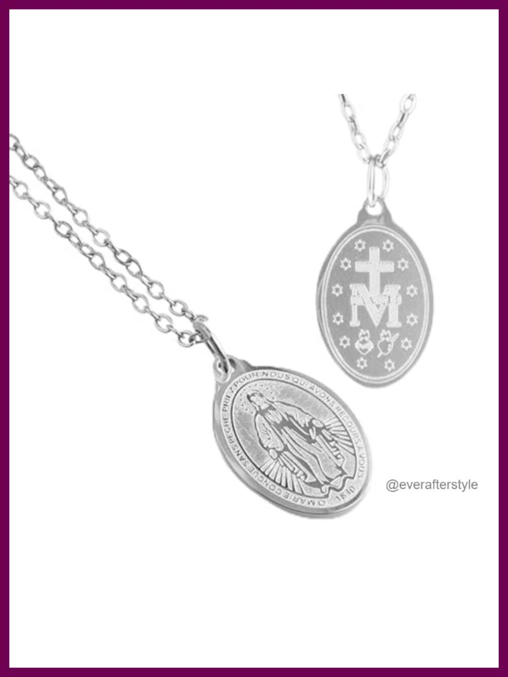 Stainless Steel Virgin Mary Pendant Necklace 18K PVD Gold Coating